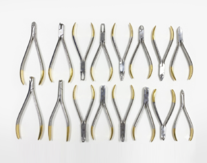 16-Piece TC Orthodontic Dental Pliers Set – Professional Tungsten Carbide Tipped Instruments for Braces & Wire Bending
