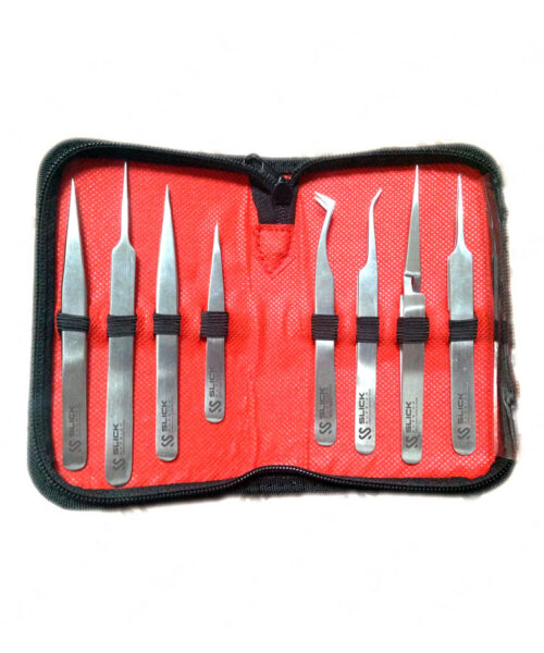 8 Pcs Swiss Jewelry Style Precision Micro Forceps Tweezers Set Kit
