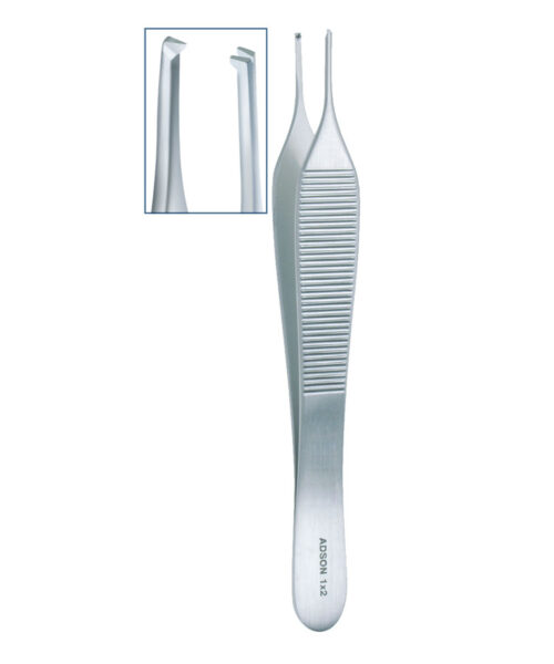 Adson Tissue Forceps 1x2 Teeth 4.75" (12mm Wide)