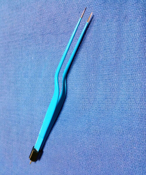 Bipolar Bayonet Forceps Autoclavable Reusable Size 20cm Tip Size 1.5mm
