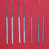 Buck Ear Curette Set of 7 Piece Blunt Point Round handle overall length 6.5"