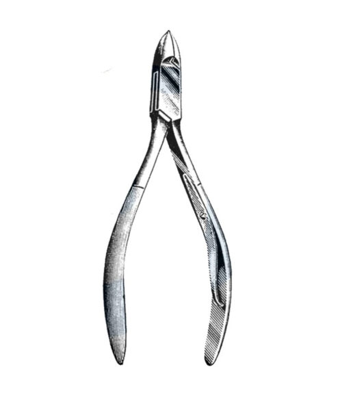 Cuticle Nipper, Convex Blade, Plier Handle, Chrome 4 (10 cm)