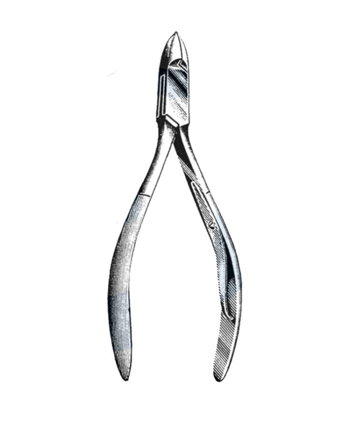 Cuticle Nipper, Convex Blade, Plier Handle, Chrome 4 (10 cm)