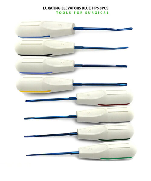 Dental Luxating Elevator White Plastic Handle 8Pcs