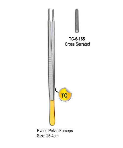 Evans Pelvic Forceps 25.4cm with Gold Plated