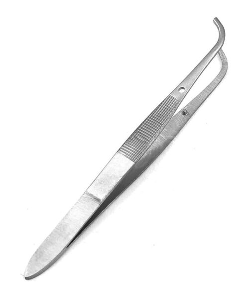 Eye Dressing Forceps 4″ Full Curved
