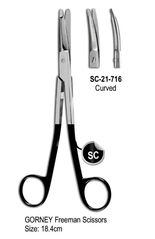 Gorney Freeman Scissor Super Cut Scissor Curved 18.4cm with Black Color Rings