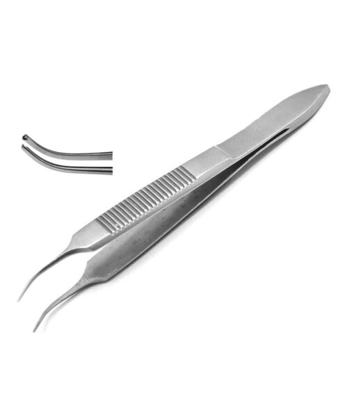 Graefe Forceps Curved 1x2 Teeth 2 1/2" (6.5 cm)