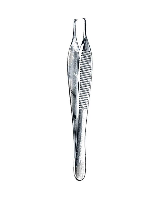 Hudson ( Ewald ) Dressing & Tissue Forceps 1 x 2 Teeth, 4 3/4″ (12 cm)