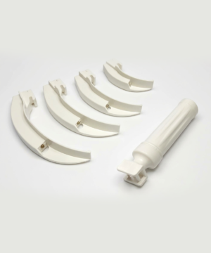 Laryngoscope Macintosh Set 4 Blades & 1 Handle Plastic Body Built In Batteries White LED Light