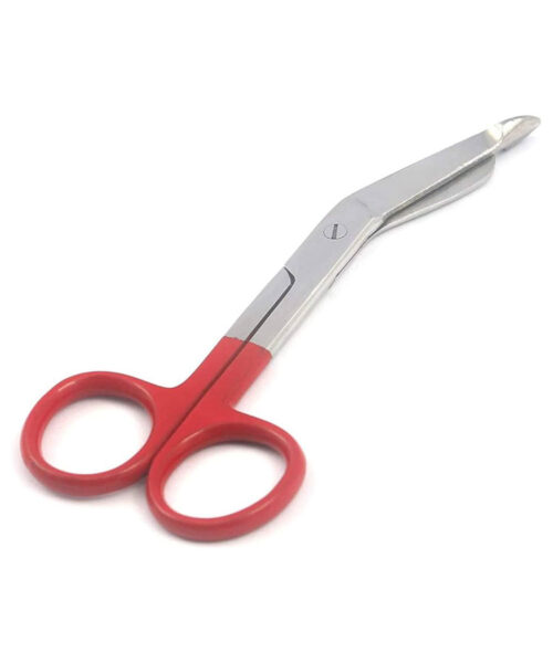 Lister Bandage Scissor 7.25" Plastic Ring Red