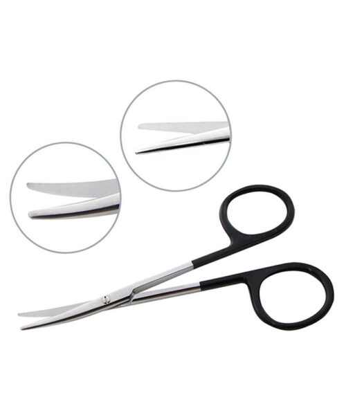Metzenbaum Scissor Curved Black Rings