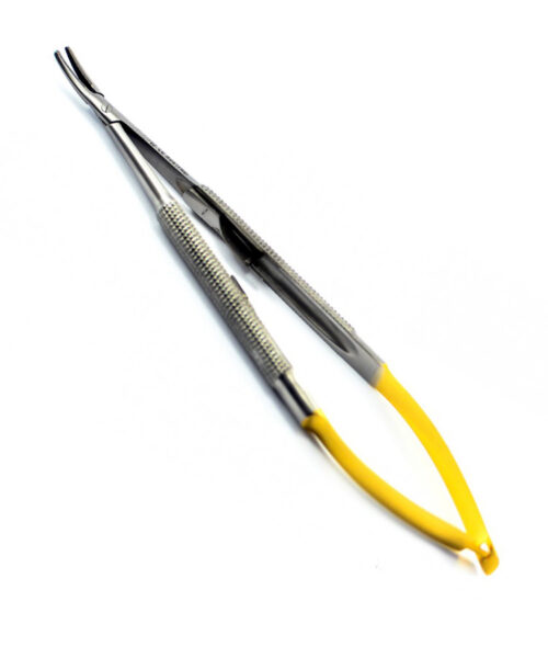 Micro Castroviejo Needle Holder Curved 6.5″ (16 CM) With TC Tip