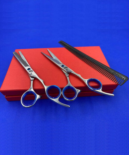 Professional Barber Hair Cutting Set of Scissors with Comb