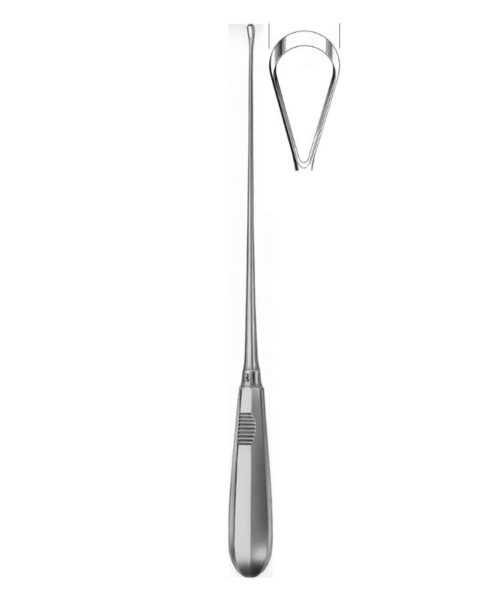 Recaimer Uterine Curette 34.0cm Sharp Rigid Plain Shaft 35mm