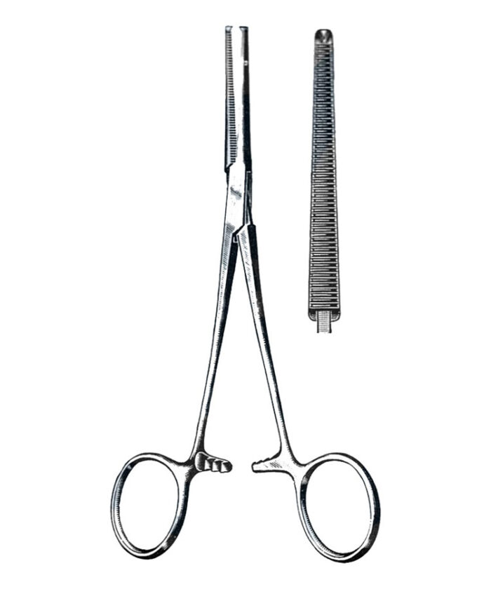 Rochester-Ochsner Thoracic Forceps, 1 x 2 Teeth, Straight 10 (25 cm)