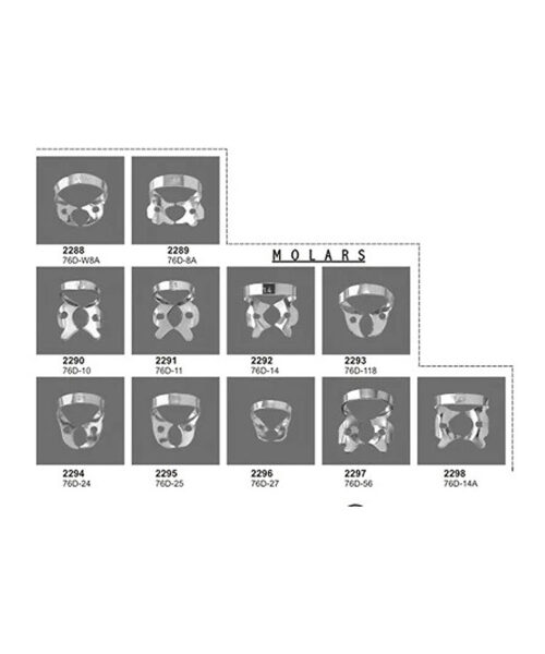 Rubber Dam Clamps Molars 11 Pieces