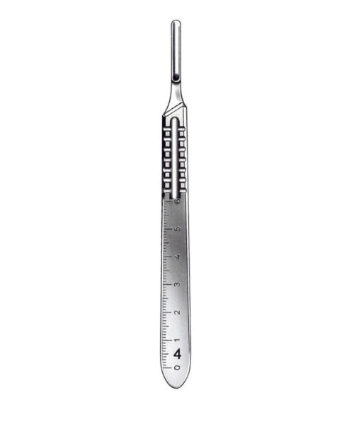 Scalpel Handles, Knife Handle No. 4 Fitting Surgical Blades Nos. 20 thru 25, Extra Fine, Same as No.107-H, But Economy Grade, Rustless, Nickle Plated