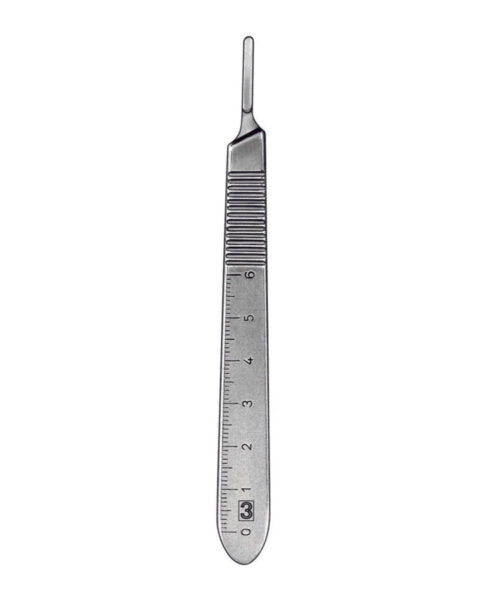 Scalpel Handles, Knife Handle No.3 Fitting Surgical Blades Nos. 112-J Thru 112-M, Extra Fine, But Economy Grade, Rustless, Nickel Plated