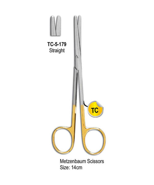 TC Metzenbaum Scissor Straight 14cm Gold Plated Rings