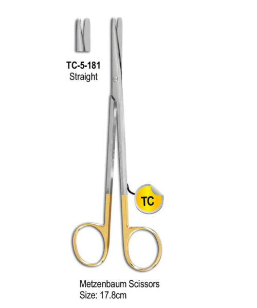 TC Metzenbaum Scissor Straight 17.8cm Gold Plated Rings