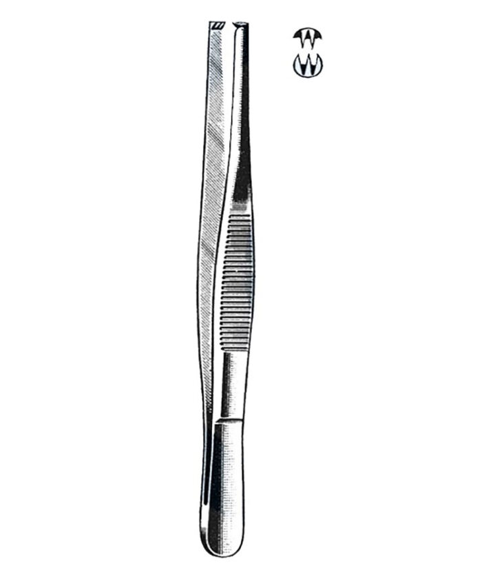 Tissue Forceps, 2 x 3 Teeth