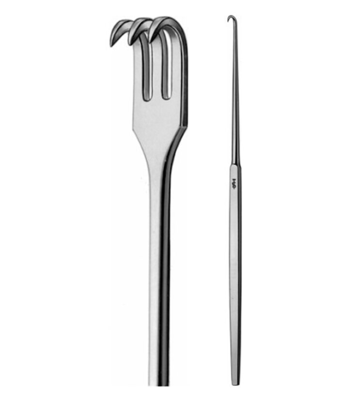 Trachea Retractor, 3 Sharp Prongs, 6 1/2" (16.5 cm)